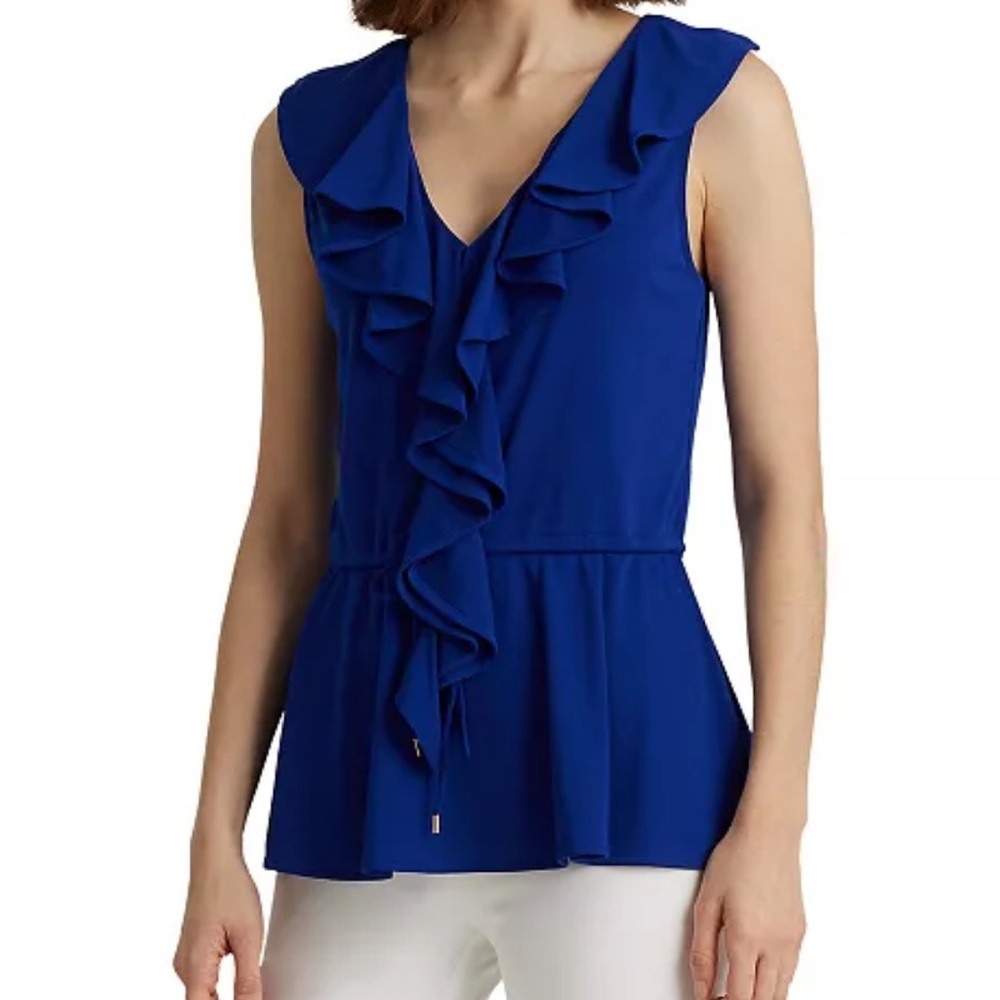 Lauren Ralph Lauren surplice ruffle top